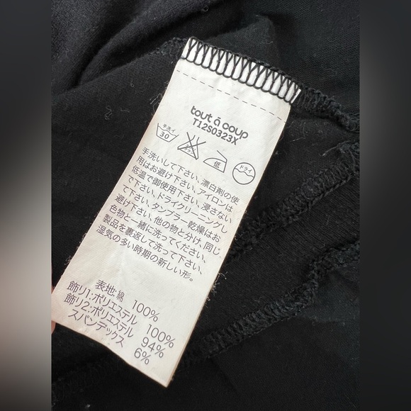 Tout a Coup Asymmetric Midi Black Cotton blend Mesh Whimsigoth grunge Dress M - Picture 13 of 16